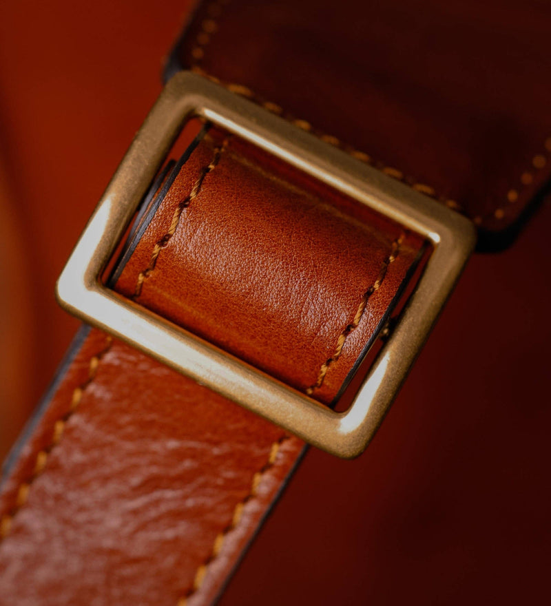 Leather Crossbody Bag - Mahogany