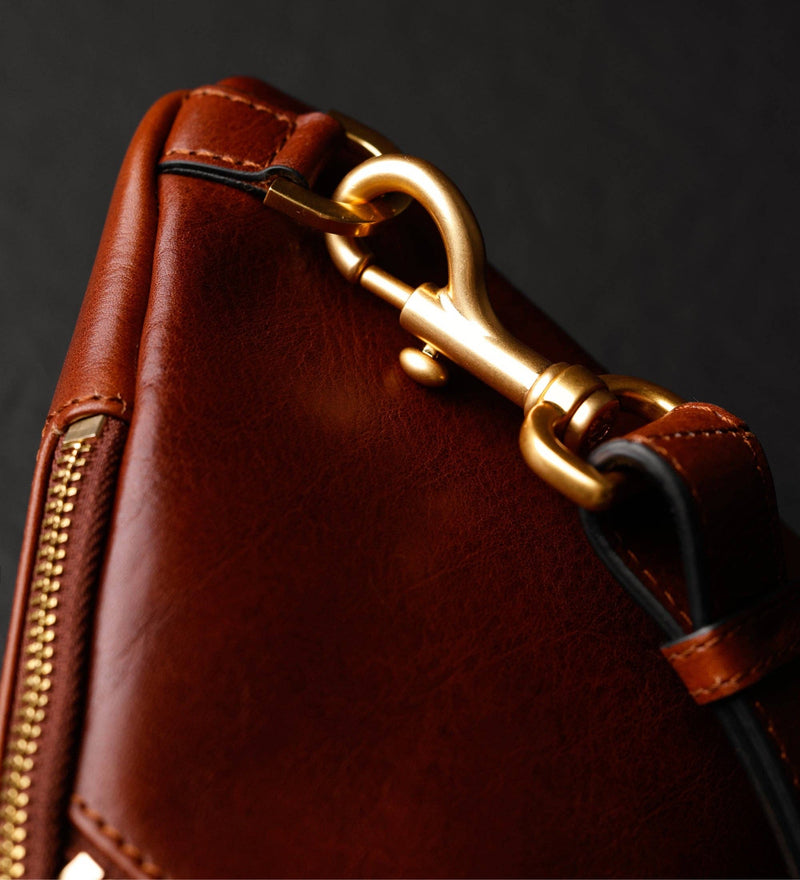 Leather Cross-body bag - Saddle Tan