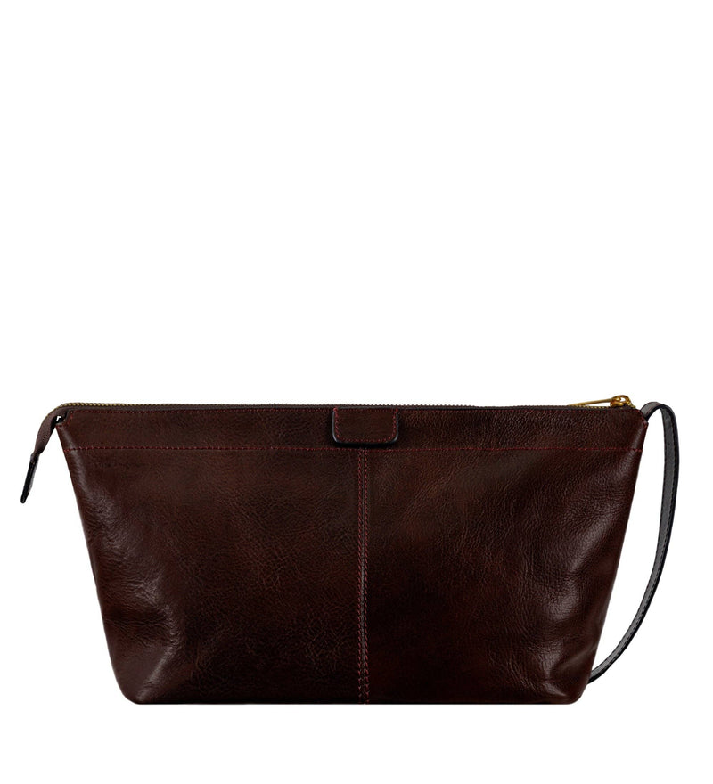 Leather Toiletries Bag - Mahogany