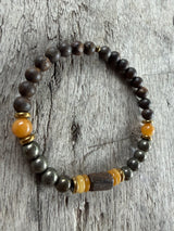 Petra Bracelet - Bronzite / Pyrite / Topaz