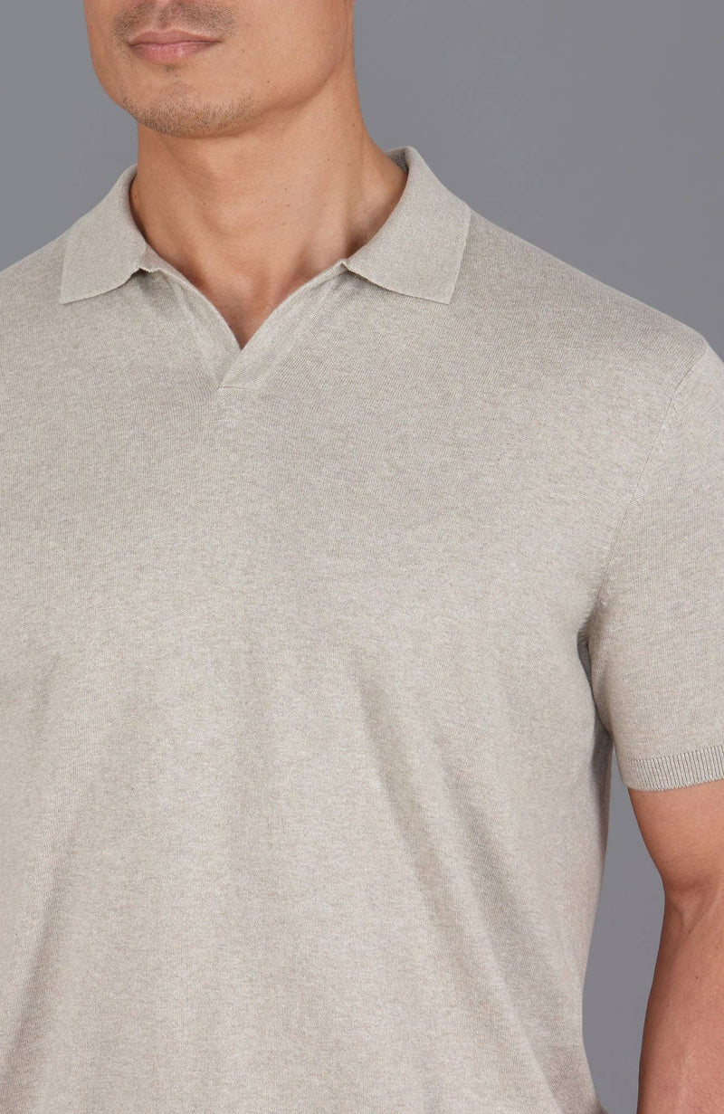 Ultra Fine Cotton Buttonless Polo Shirt - Fawn