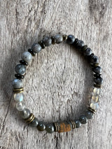 Petra Bracelet - Labradorite / Gold Obsidian / Blue Argentinian Calcite