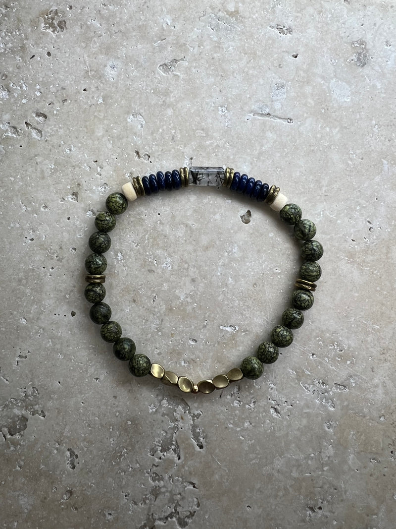 Petra Bracelet - Serpentine / Blue Sandstone