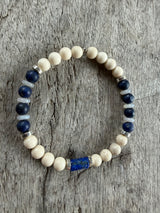 Petra Bracelet - Fossil / Lapis Lazuli / Blue Aventurine