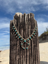 Handmade Vintage Navajo Squash Blossom Necklace