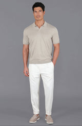 Ultra Fine Cotton Buttonless Polo Shirt - Fawn