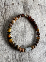 Petra Bracelet - Brown Agate / Tiger’s Eye / Yellow Pietersite / Gold Obsidian / Black Rutilated Quartz