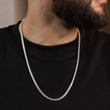 925 Sterling Silver Franco Box Chain Necklace 22" / 4MM