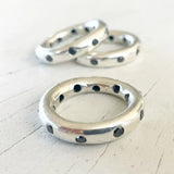 GRAND LOOP RING - SOLID SILVER + BLACK DIAMONDS