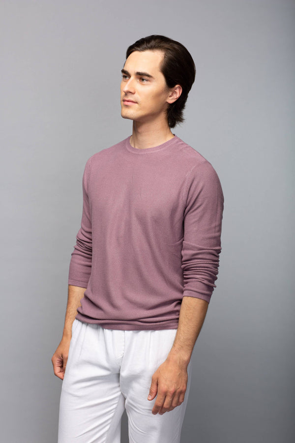 Crewneck Bamboo Knit Sweater - Mauve