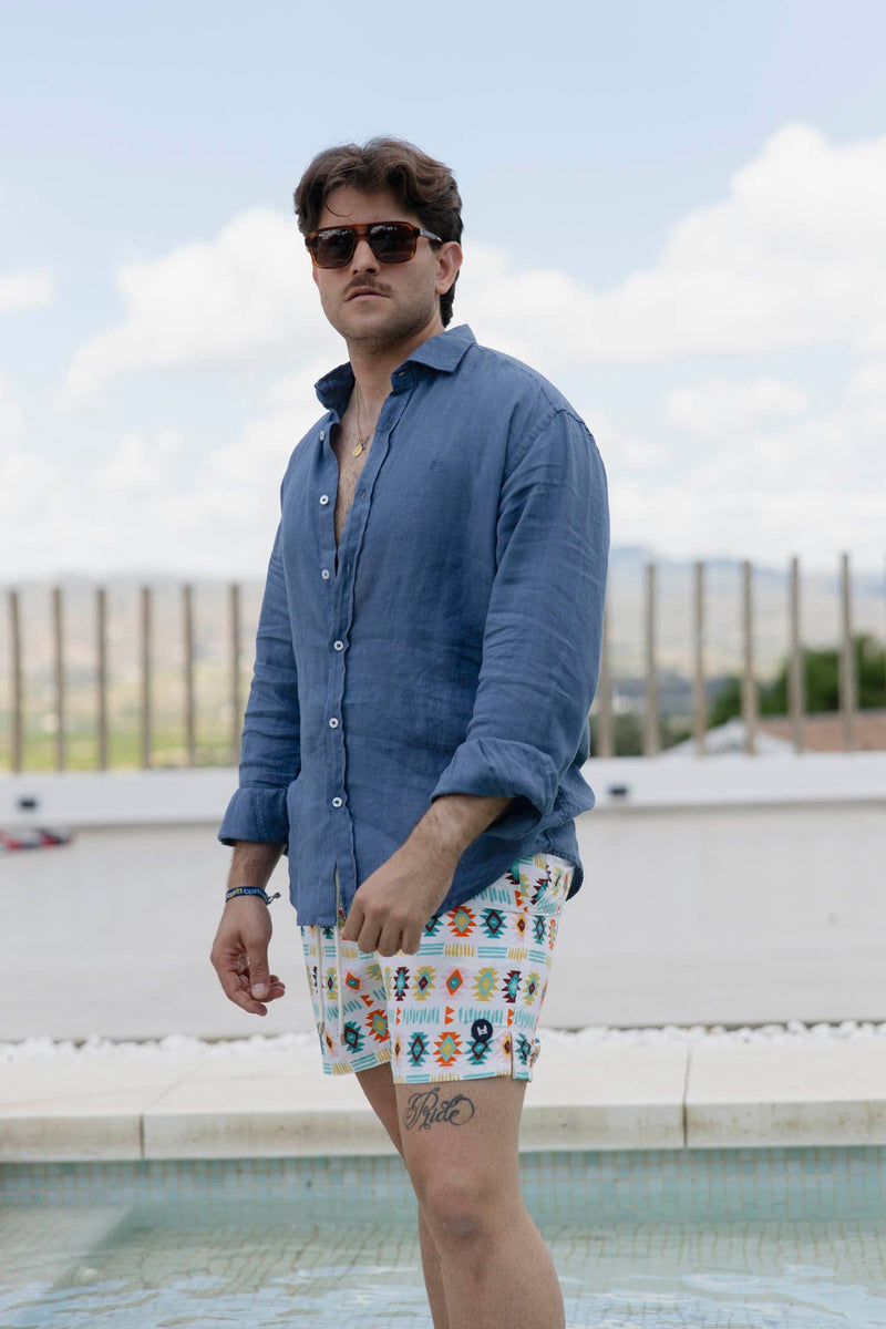 Linen Shirt - Marine Blue