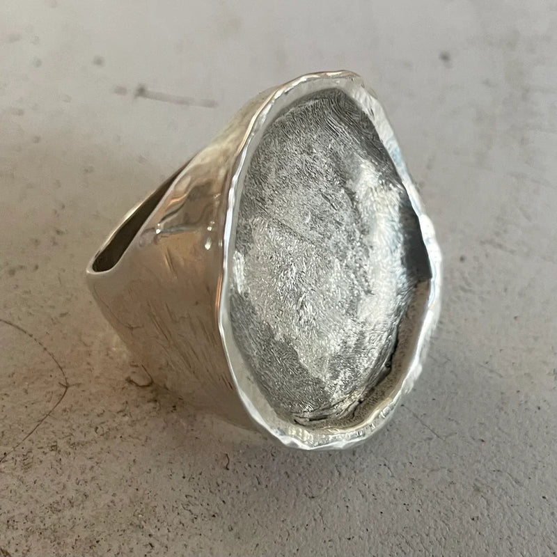 CRATER RING - SOLID SILVER