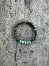Petra Bracelet - Bronzite / Peruvian Turquoise + Navajo Bench Pearl 925