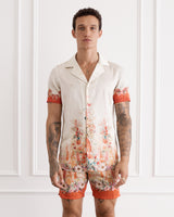 Silk Cotton Short Sleeved Shirt - Bouquet