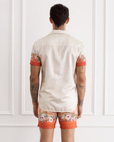 Silk Cotton Short Sleeved Shirt - Bouquet
