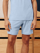 AUGUSTO TERRY COTTON SHORTS - BABY BLUE