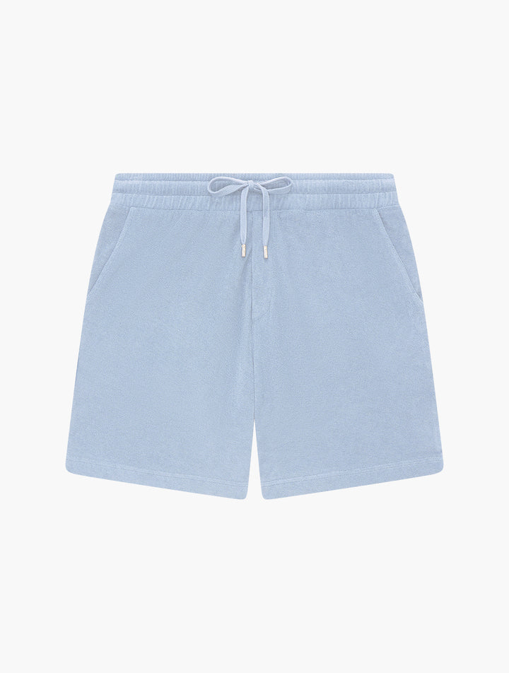 AUGUSTO TERRY COTTON SHORTS - BABY BLUE