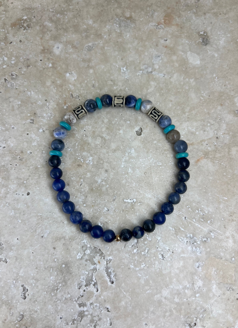 Petra Bracelet - Sodalite / Turquoise Howlite