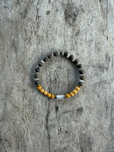 Petra Bracelet - Bronzite / Black Rutilated Quartz / Yellow Jade