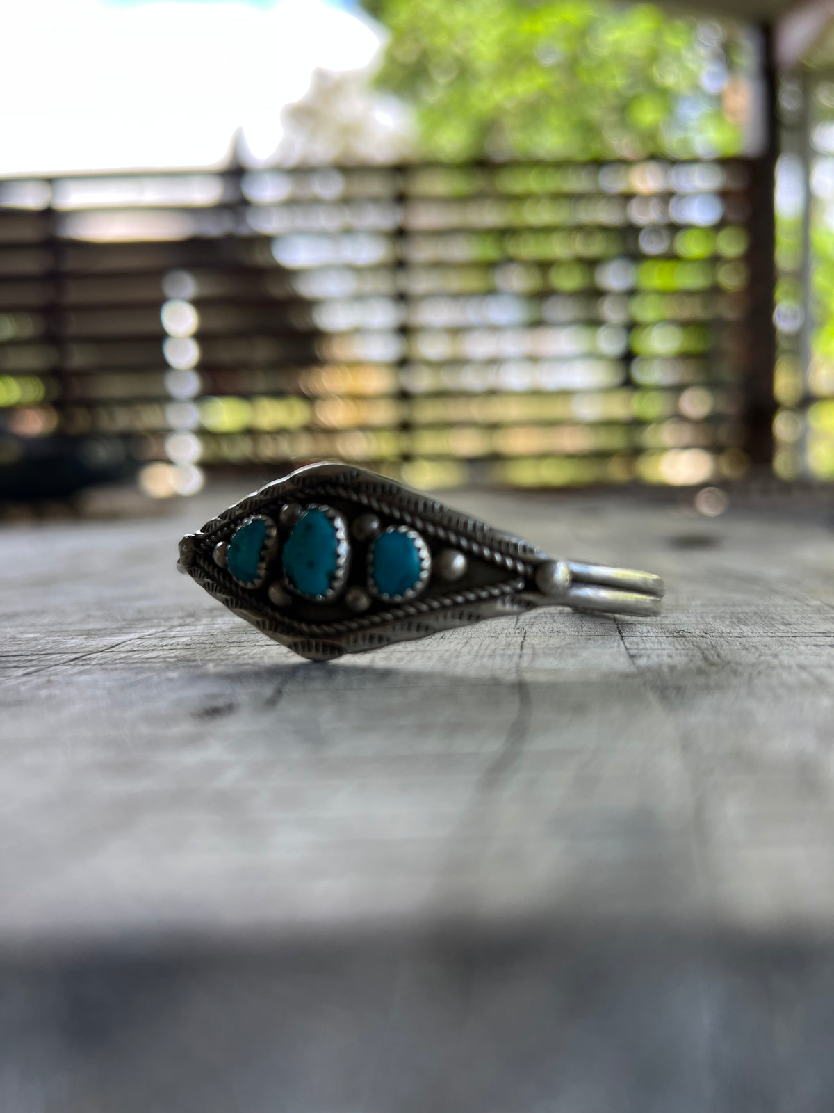 Vintage Three-Stone Turquoise Cuff
