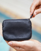 Leather Wanderer Pouch - Obsidian