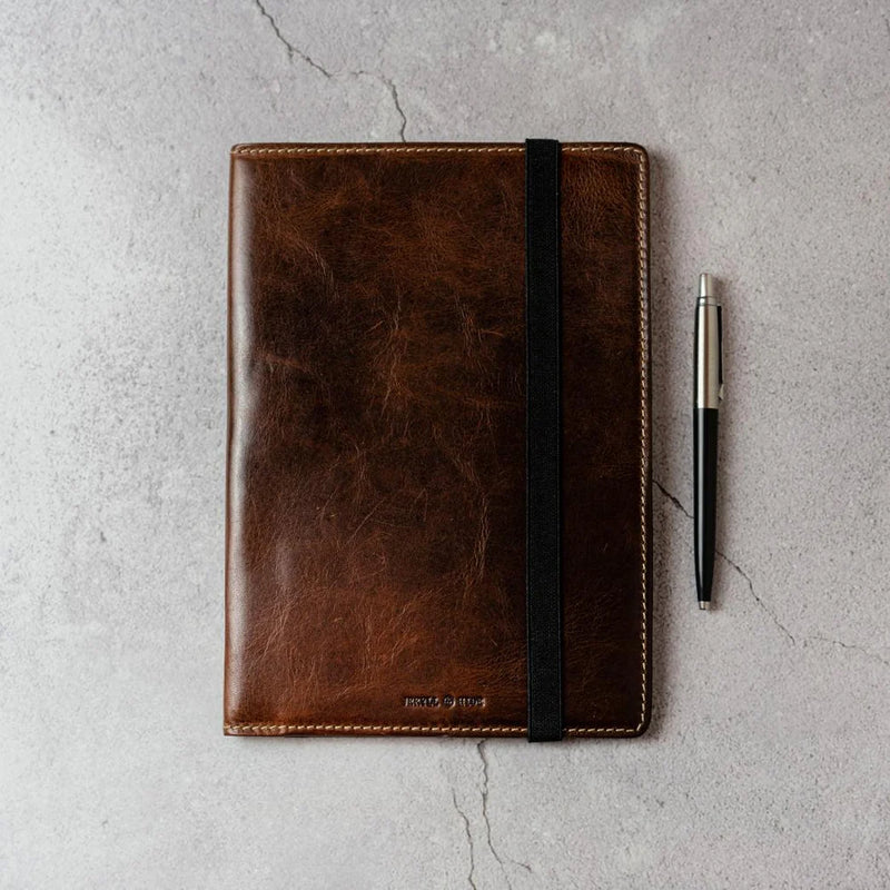 LEATHER A5 NOTEBOOK COVER - MOCHA