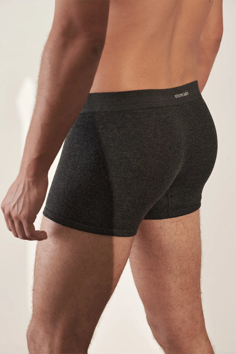 2 X BOXER BRIEF IN ORGANIC COTTON RIB - TAR / TAR