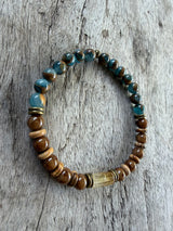 Petra Bracelet - Lake Blue Variscite / Brown Persian Jade / Picture Jasper / Topaz
