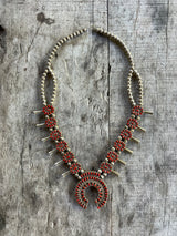 Handmade Vintage Zuni Squash Blossom Necklace