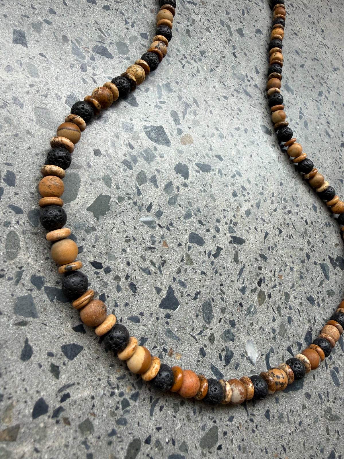 Petra Necklace - Picture Jasper / Lava Stone