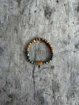 Petra Bracelet - Picture Jasper / African Turquoise / Olive Walnut