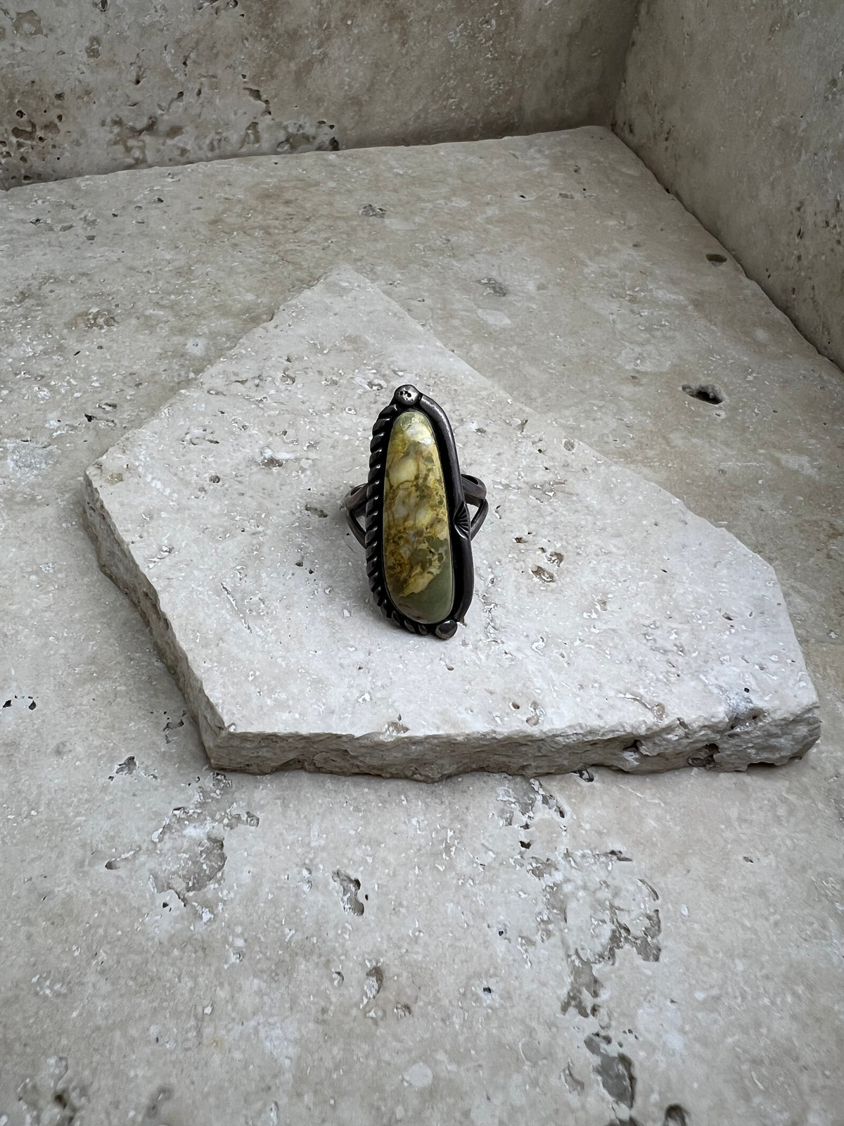 Handcrafted Native American Green Turquoise Ring