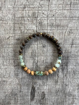 Petra Bracelet - Bronzite / Picture Jasper / Blue Argentinian Calcite / African Turquoise