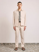 DIEGO LINEN COACH JACKET - SAND