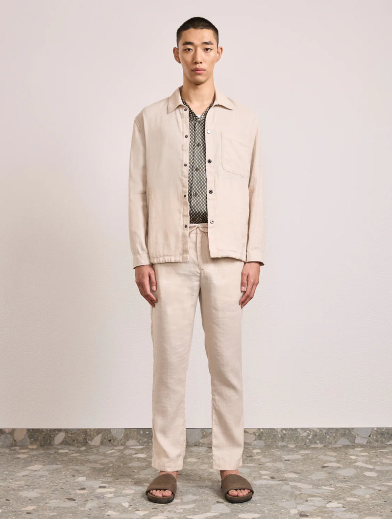 DIEGO LINEN COACH JACKET - SAND