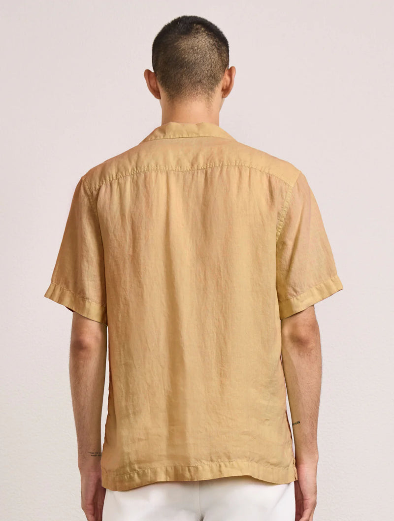 ANGELO LINEN SHIRT -DRIED MOSS