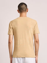 LUCIO LINEN-COTTON T-SHIRT - DRIED MOSS