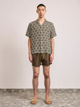 ROBERTO LINEN SHIRT - DARK OLIVE