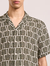 ROBERTO LINEN SHIRT - DARK OLIVE