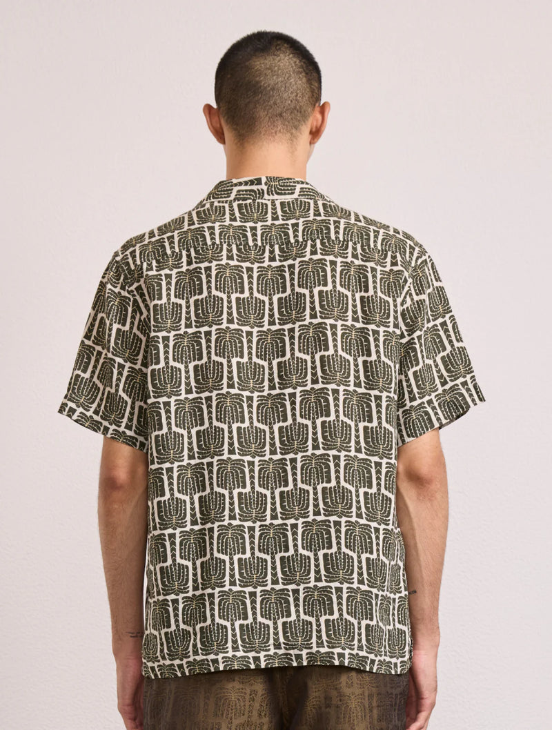 ROBERTO LINEN SHIRT - DARK OLIVE