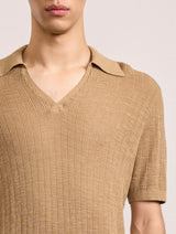 JOAQUIM KNIT POLO - DRIED MOSS