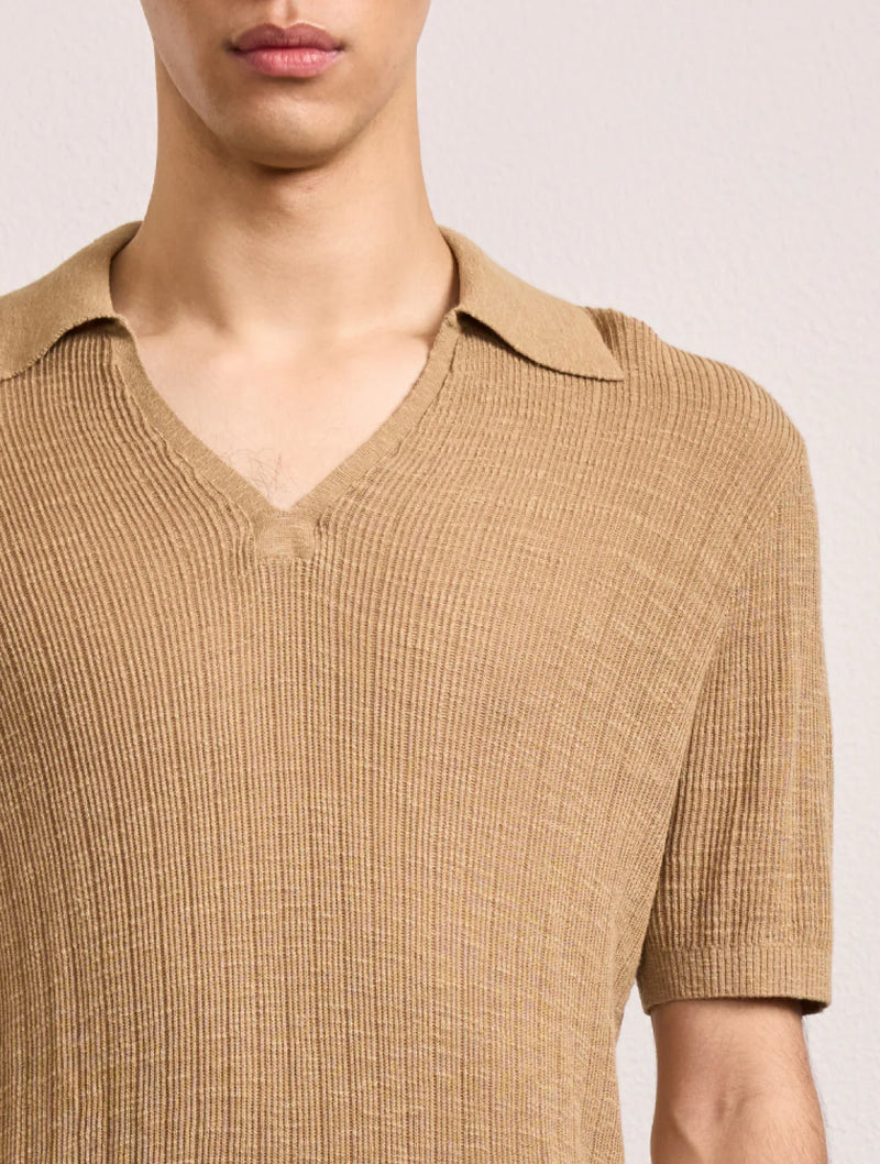 JOAQUIM KNIT POLO - DRIED MOSS