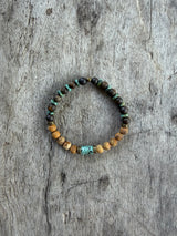 Petra Bracelet - Bronzite / African Turquoise / Picture Jasper