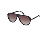 Marcus Sunglasses - Glossy Black / Smoke Gradient Dark Brown Lens