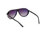 Marcus Sunglasses - Glossy Black / Smoke Gradient Dark Brown Lens