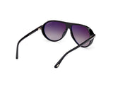 Marcus Sunglasses - Glossy Black / Smoke Gradient Dark Brown Lens
