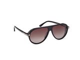 Marcus Sunglasses - Glossy Black / Smoke Gradient Dark Brown Lens