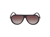 Marcus Sunglasses - Glossy Black / Smoke Gradient Dark Brown Lens