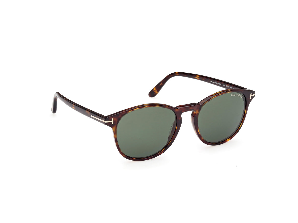 Lewis Sunglasses - Dark Havana / Green Lens