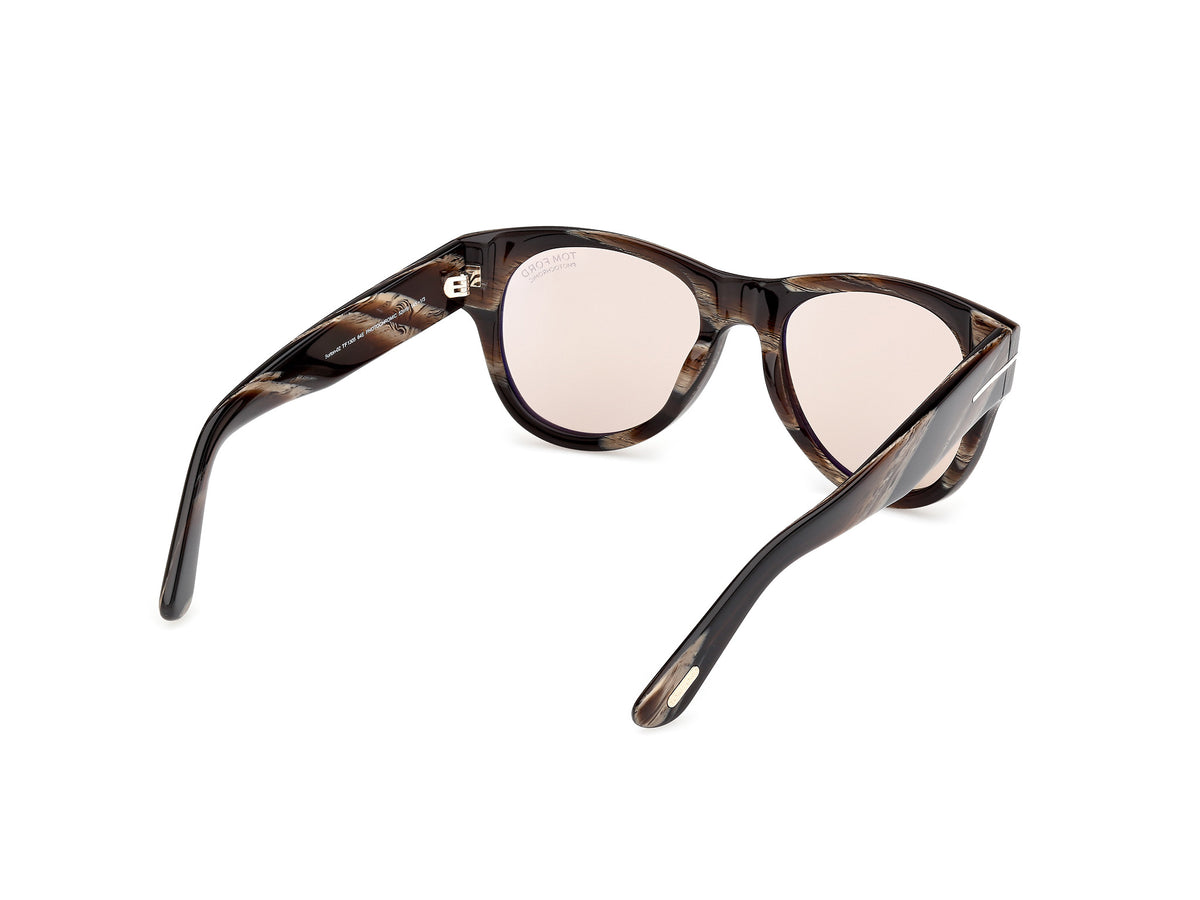 Burton Two - Striped Brown Horn / Brown Photochromic Lens